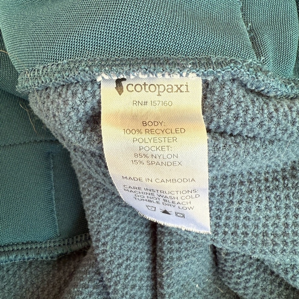 RARE cotopaxi abrazo fleece half zip jacket medium blue yellow color block ski - Picture 5 of 5
